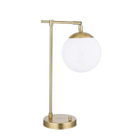 Rivet Modern Gold Globe Table Lamp 22" H, Integrated LED Light, Opal Glass Shade - - Amazon.com