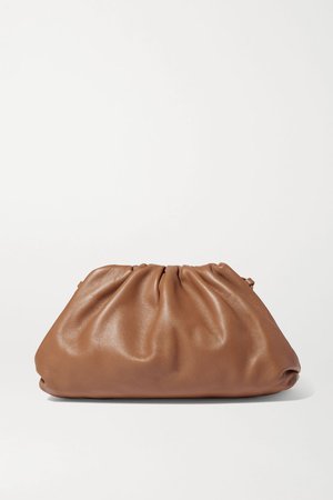 Camel The Pouch small gathered leather clutch | Bottega Veneta | NET-A-PORTER