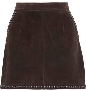 Studded Suede Mini Skirt