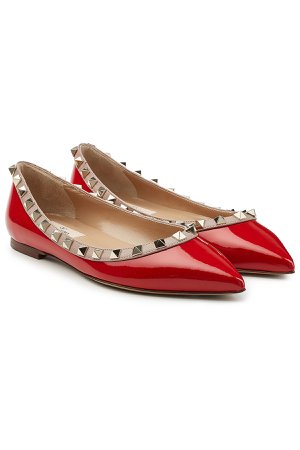 Rockstud Two-Tone Patent Leather Ballerinas Gr. IT 41.5