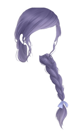 Purple hair braid anime