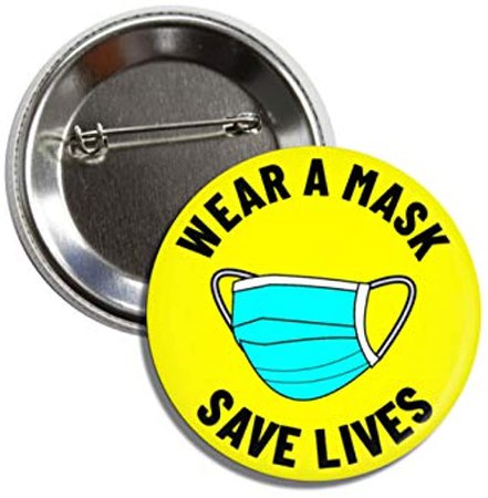 Amazon.com: Wear A Mask Save Lives - Help Stop The Spread Clinical, Customer Service, and Public Reminder Pinback Button Badges – 2.25 Inch Round – 5 Pack: Clothing