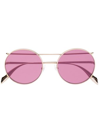 Alexander McQueen Eyewear Round Frame Piercing Sunglasses - Farfetch