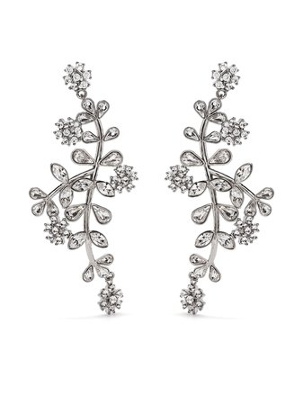 Dsquared2 crystal-embellished floral earrings silver ERW009159400001 - Farfetch