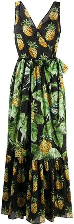 Pineapple Print Flared Dress