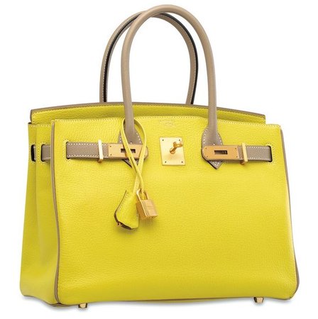 yellow grey hermes birkin bag