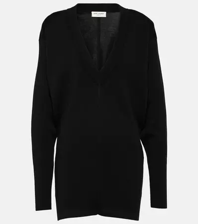 Wool Sweater Dress in Black - Saint Laurent | Mytheresa