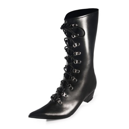 goth pikes cuban heel lace-up winklepicker boots