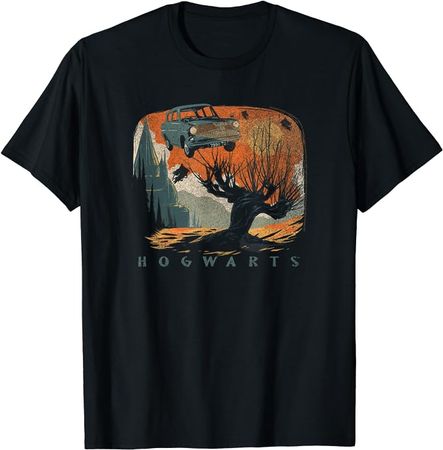 Amazon.com: Harry Potter Hogwarts Whomping Willow Distressed Poster T-Shirt : Clothing, Shoes & Jewelry