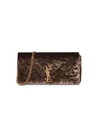 Shop Saint Laurent Kate 99 Chain Bag In Velvet And Leather | Saks Fifth Avenue
