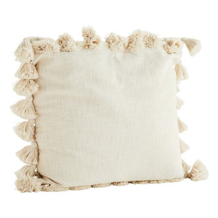 Pompom Cushion Cover White Madam Stoltz Design Adult
