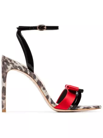 Sophia Webster Andie 100 leopard heel leather sandals £345 - Shop Online SS19. Same Day Delivery in London