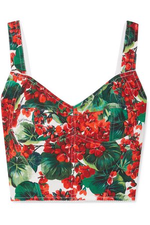 Dolce & Gabbana | Floral-print cady bustier top | NET-A-PORTER.COM