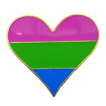 Polysexual Flag Metal Heart Lapel Pin Badge – www.gayprideshop.co.uk