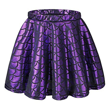 Amazon.com: TFJH E Kids Baby Girls Dance Tutu Skirt Bling Fish Scale Stretch Tutu Dress Purple Skirt L: Clothing