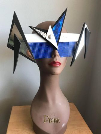 Neon Moon Futuristic headgear Geometric headpiece mesh glasses | Etsy
