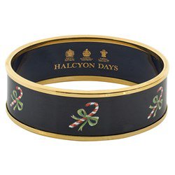 Halcyon Days Green Bow on Red Bangle | Halcyon Days Bangles | Bracelets | Jewelry | ScullyandScully.com