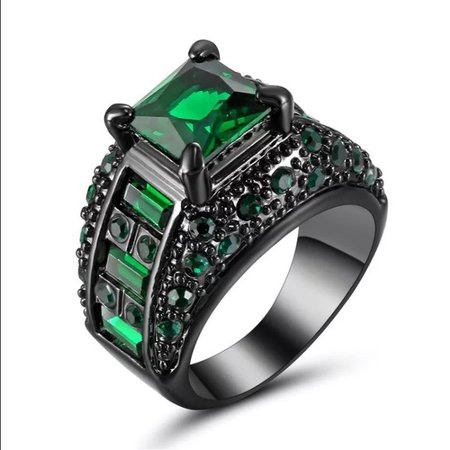 black and green ring