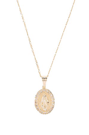 The Mary Pave Oval Figaro Pendant Necklace
