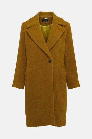 Premium Wool Blend Textured Coat | Karen Millen