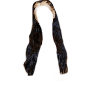 Dark Brown Hair BLACK PNG Blonde Bangs