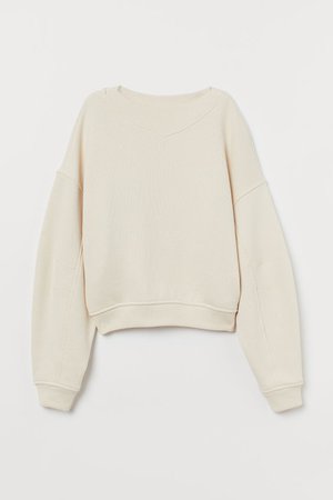 Boxy Sweatshirt - Natural white - Ladies | H&M US
