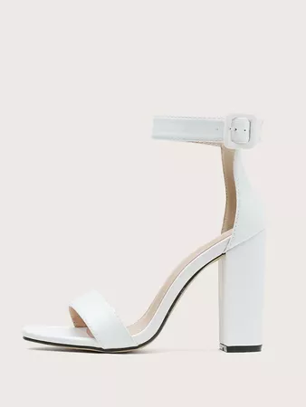 Two Part Ankle Strap Chunky Heels | SHEIN UK