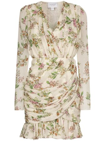 Multicoloured Giambattista Valli Floral Print Draped Mini Dress | Farfetch.com