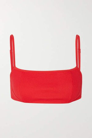 Seersucker Bikini Top - Red