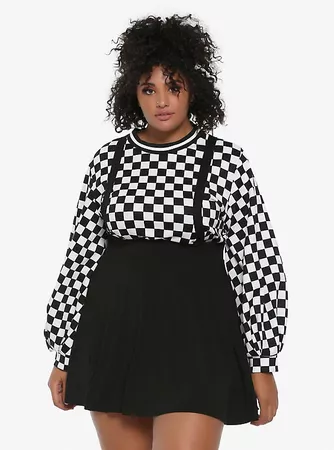 Black Suspender Circle Skirt Plus Size