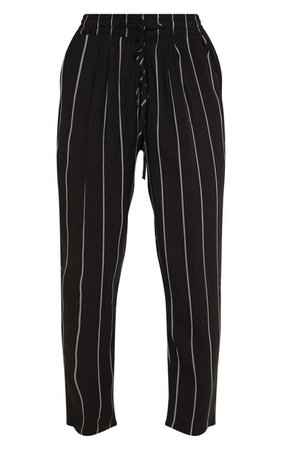 Petite Monochrome Stripe Casual Pants | PrettyLittleThing USA