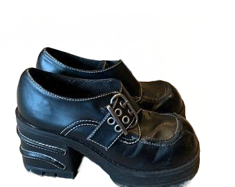 black goth high heel thick sole platform loafers