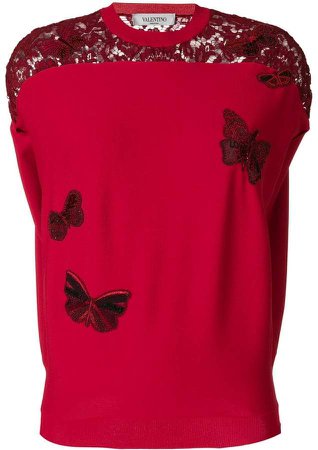 embroidered butterfly top