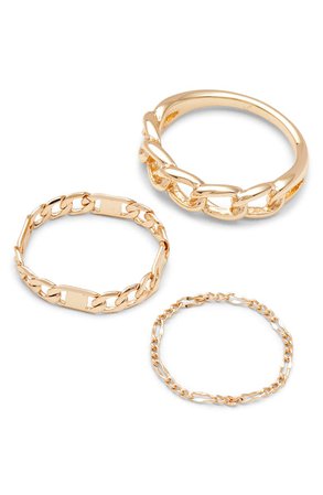Nordstrom Set of 3 Chain Link Rings | Nordstrom