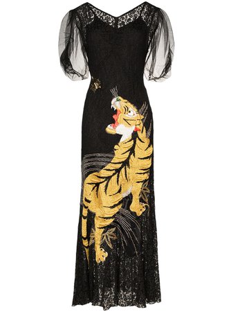 One Vintage Lace Embroidered-tiger Gown | Farfetch.com