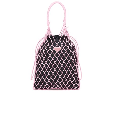 Faux leather mesh and nylon bucket bag | Prada - 1BC072_2D8O_F0LQX_V_OOO