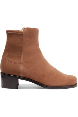 Stuart Weitzman | Easyon Reserve suede and neoprene ankle boots | NET-A-PORTER.COM