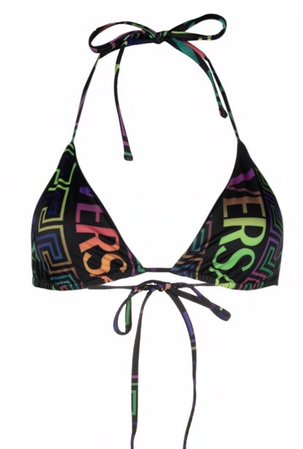 Versace greca neon print bikini top $375