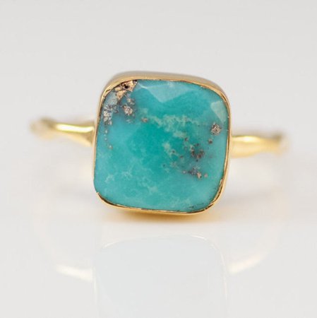 Turquoise Ring Gold December Birthstone Ring Gemstone Ring | Etsy