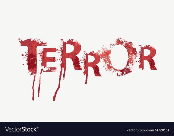 Scary lettering terror on a light background Vector Image