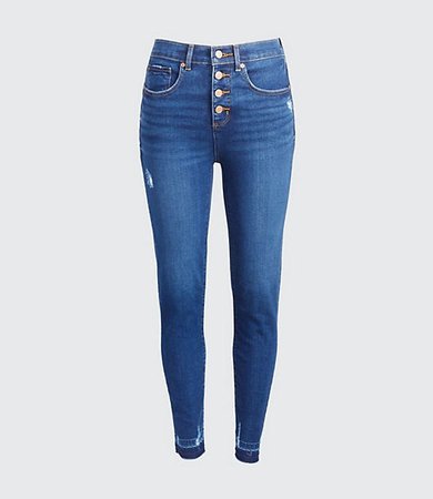 High Waist Skinny Crop Jeans in Staple Dark Indigo Wash