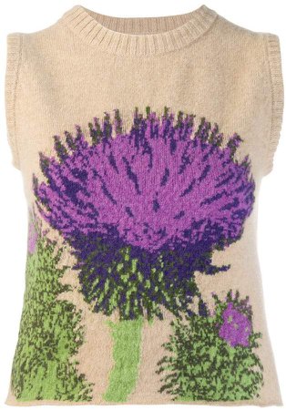 floral knit tank top
