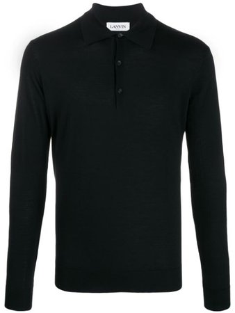 Lanvin Slim-Fit Polo Shirt RMPO0018MV05P20 Black | Farfetch