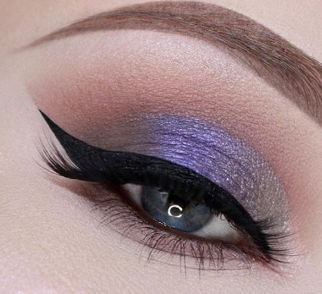 Purple/Silver Eye Makeup