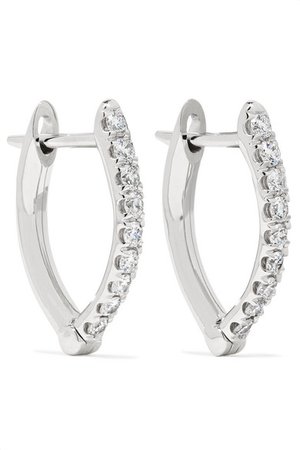 Melissa Kaye | Cristina small 18-karat white gold diamond earrings | NET-A-PORTER.COM