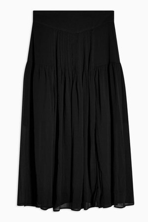 Black Chiffon Pleated Midi Skirt | Topshop black