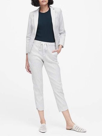 Hayden Tapered-Fit Linen-Cotton Ankle Pant
