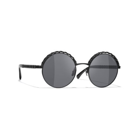 Round Sunglasses Black eyewear | CHANEL