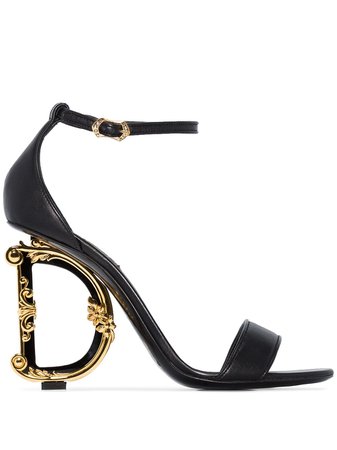 Shop Dolce & Gabbana 105 mm Keira baroque logo sandals with Express Delivery - FARFETCH