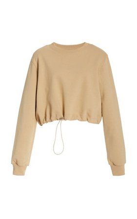 Padded-Shoulder Drawstring Cotton Sweatshirt By The Frankie Shop | Moda Operandi